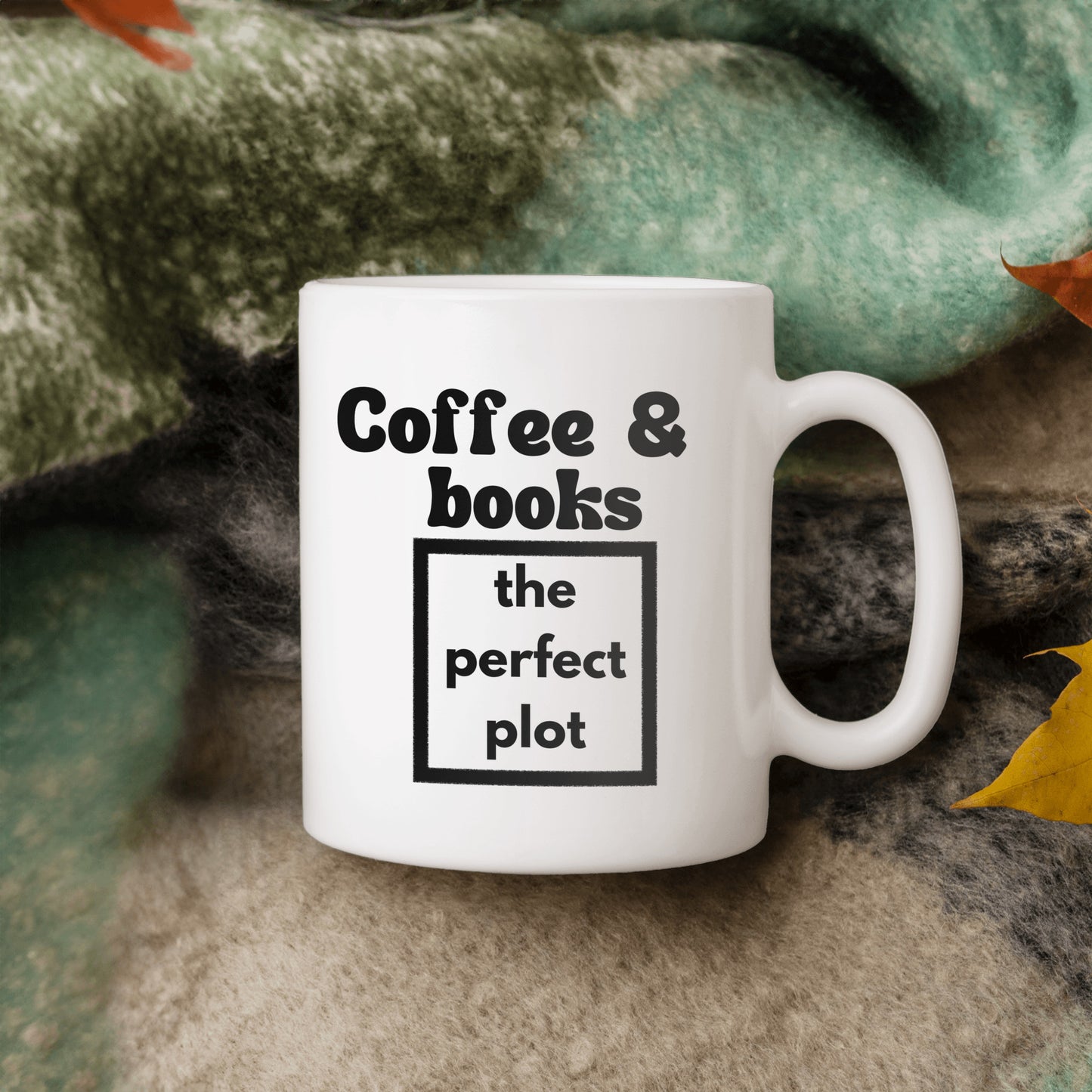 The Perfect Plot: Coffee and Books Ceramic Mug - Celebrate Your Love for Literature and Caffeine with This Whimsical Cup - free shipping to USA