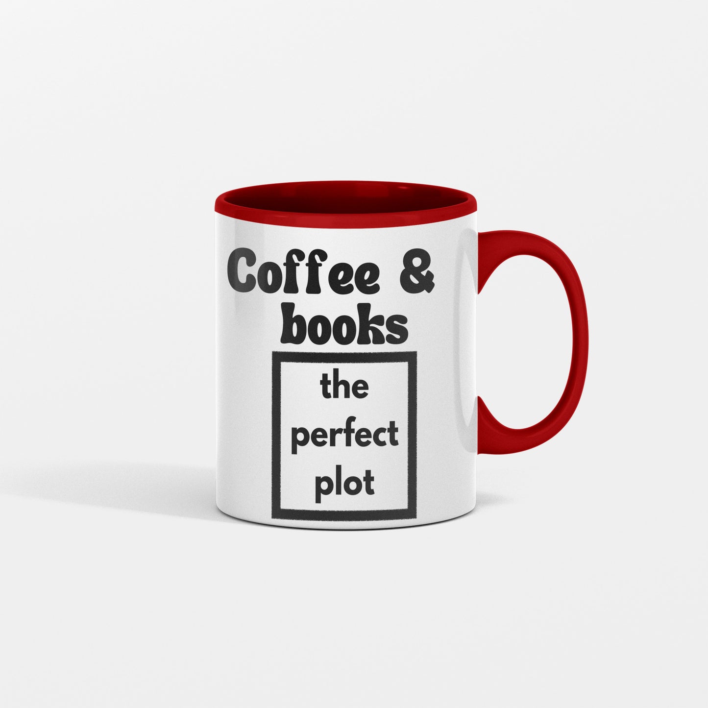 The Perfect Plot: Coffee and Books Ceramic Mug - Celebrate Your Love for Literature and Caffeine with This Whimsical Cup - free shipping to USA