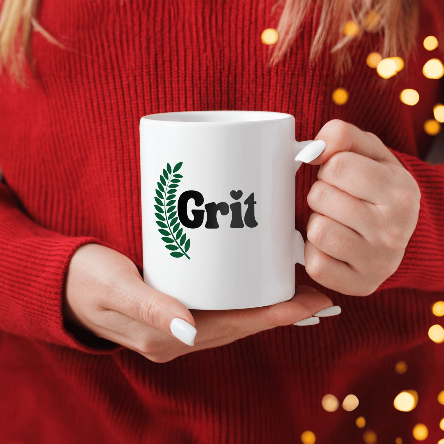 Grit ceramic coffee mug - Celebrate strength of spirit.  Great for graduations, teams, clubs, get well soon, recovery milestones, life transitions - free shipping to USA