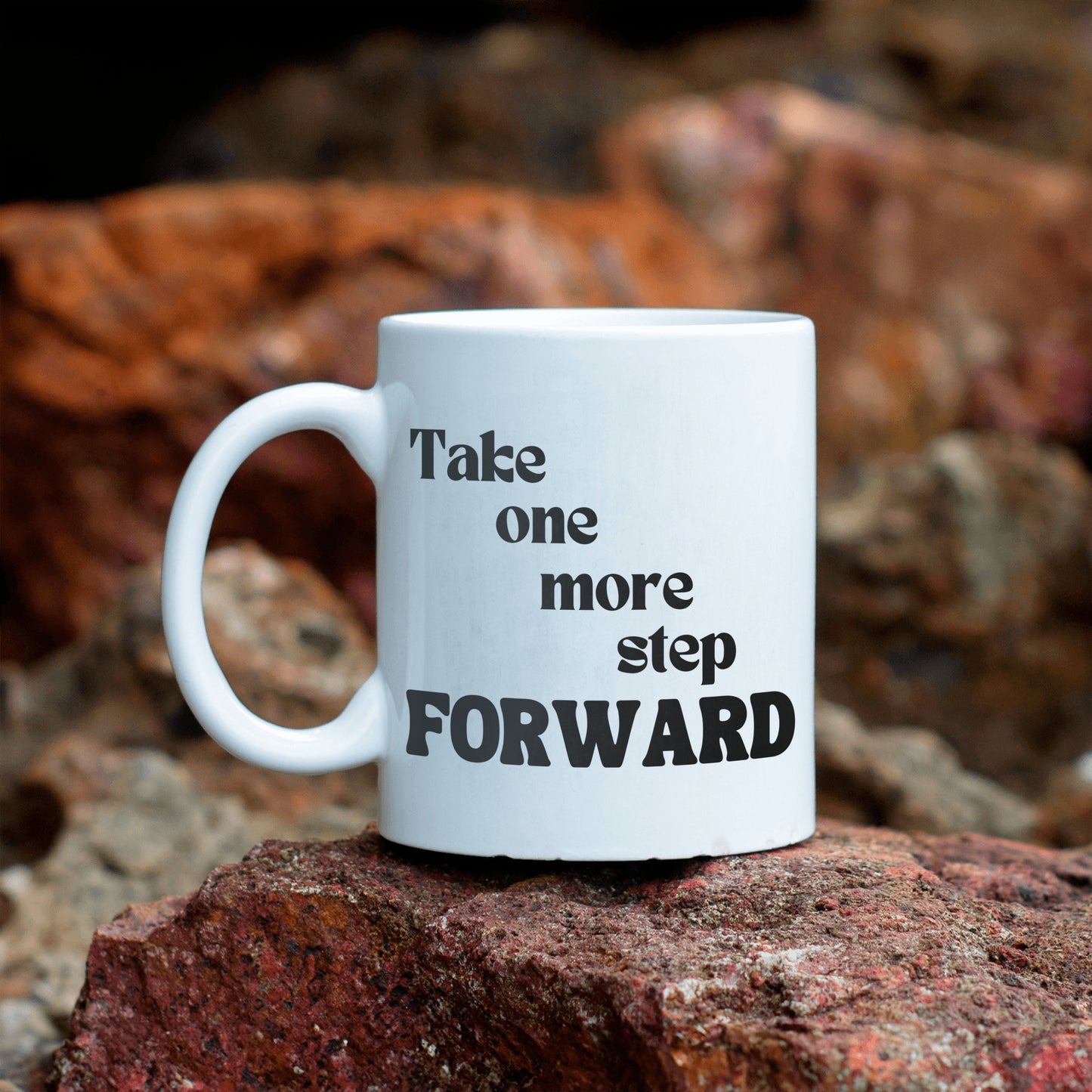 Spread encouragement - One more step forward ceramic coffee mug - Great gift for students, friends, family, birthdays, entrepreneurs - free shipping to USA