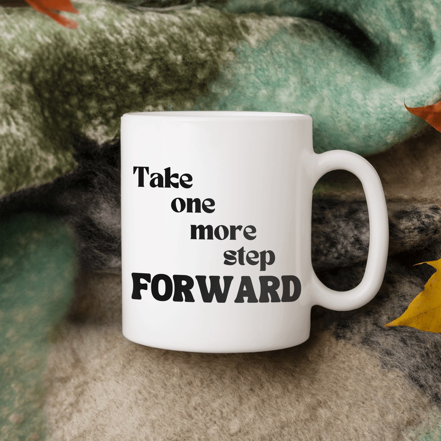 Spread encouragement - One more step forward ceramic coffee mug - Great gift for students, friends, family, birthdays, entrepreneurs - free shipping to USA