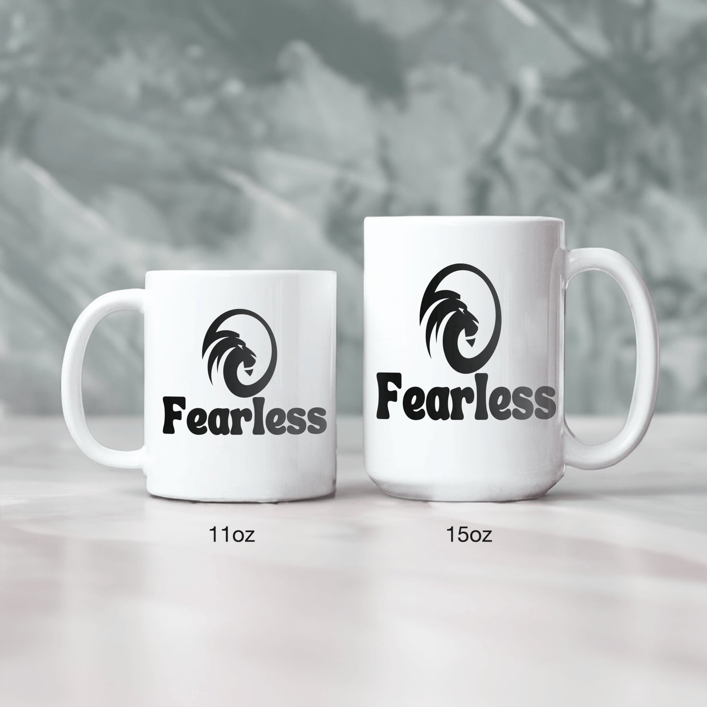 Bold as a lion - Fearless ceramic coffee mug - Great gift for entrepreneurs, new life transitions, graduations, team building - free shipping USA