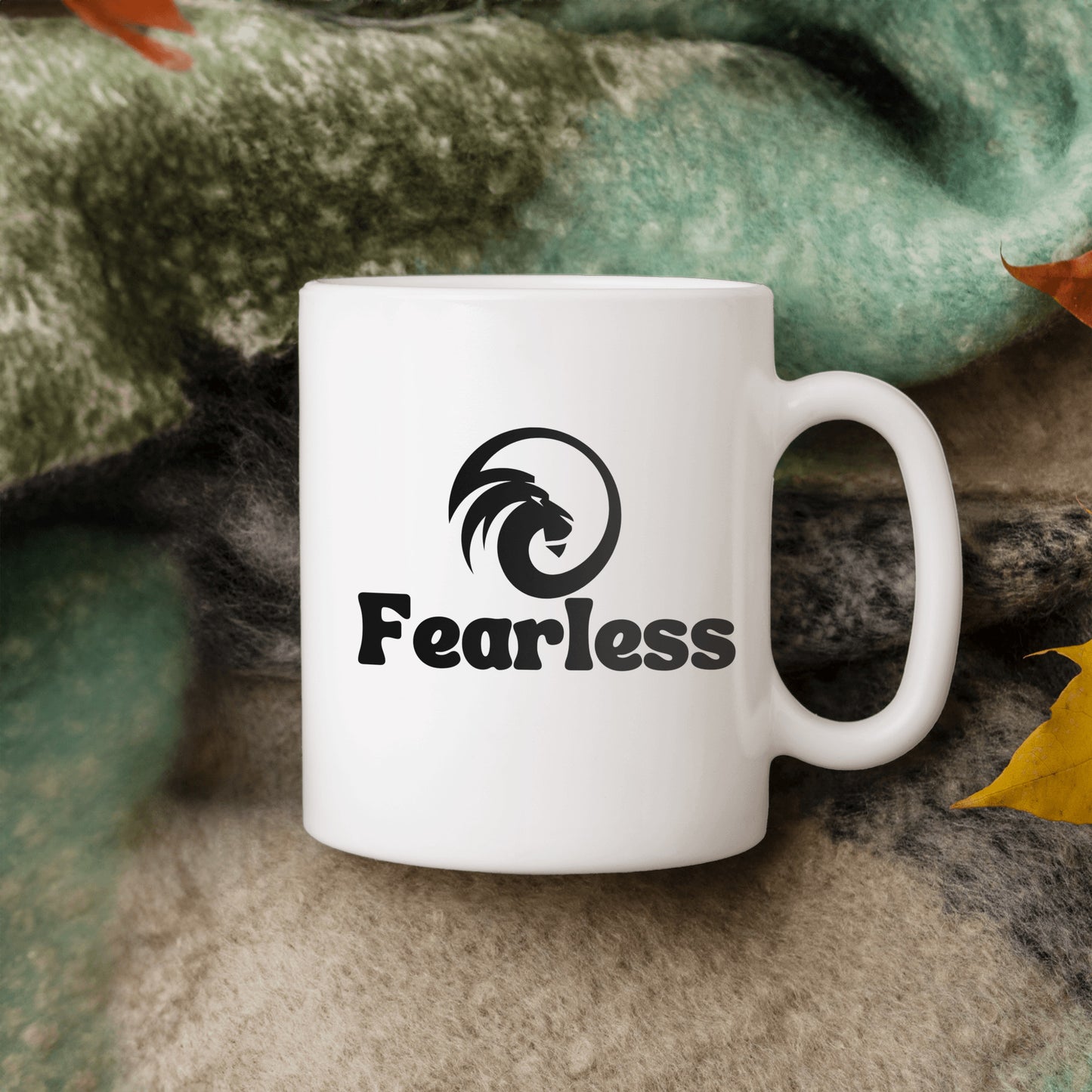 Bold as a lion - Fearless ceramic coffee mug - Great gift for entrepreneurs, new life transitions, graduations, team building - free shipping USA