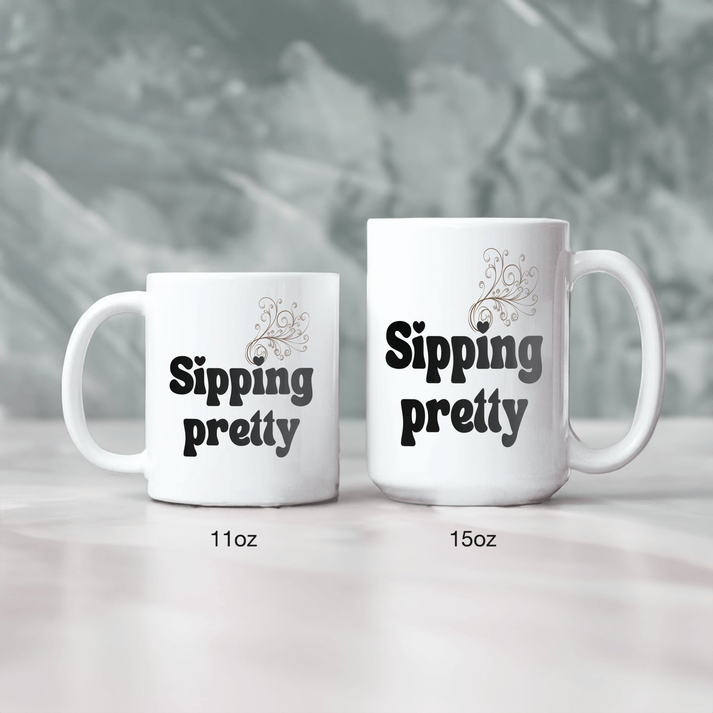 Fashionable sip experience - Sipping Pretty ceramic coffee mug - Great gift for friends and colleagues - free shipping to USA