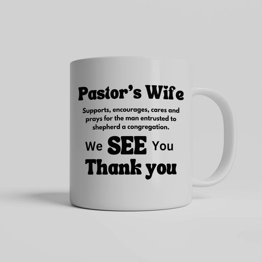 Delightful Pastor's wife appreciation ceramic coffee mug - Great gift for Pastor's wife for any occasion - Free shipping to USA