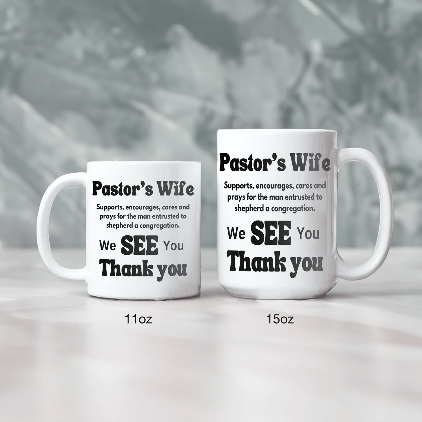 Delightful Pastor's wife appreciation ceramic coffee mug - Great gift for Pastor's wife for any occasion - Free shipping to USA