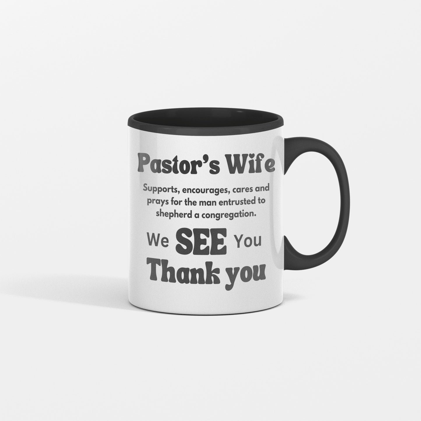 Delightful Pastor's wife appreciation ceramic coffee mug - Great gift for Pastor's wife for any occasion - Free shipping to USA