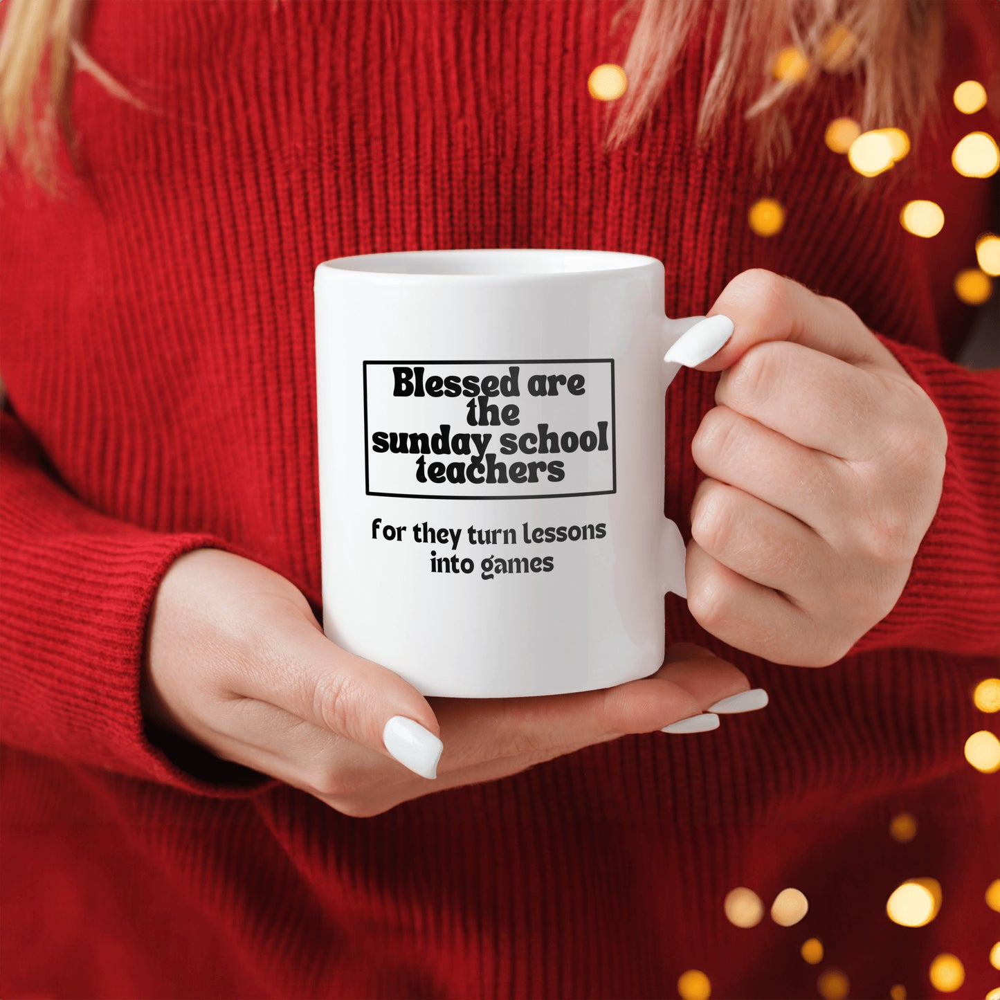 Blessed Sunday school teacher ceramic coffee mug - Sunday school teacher gift for all occasions - free shipping to USA