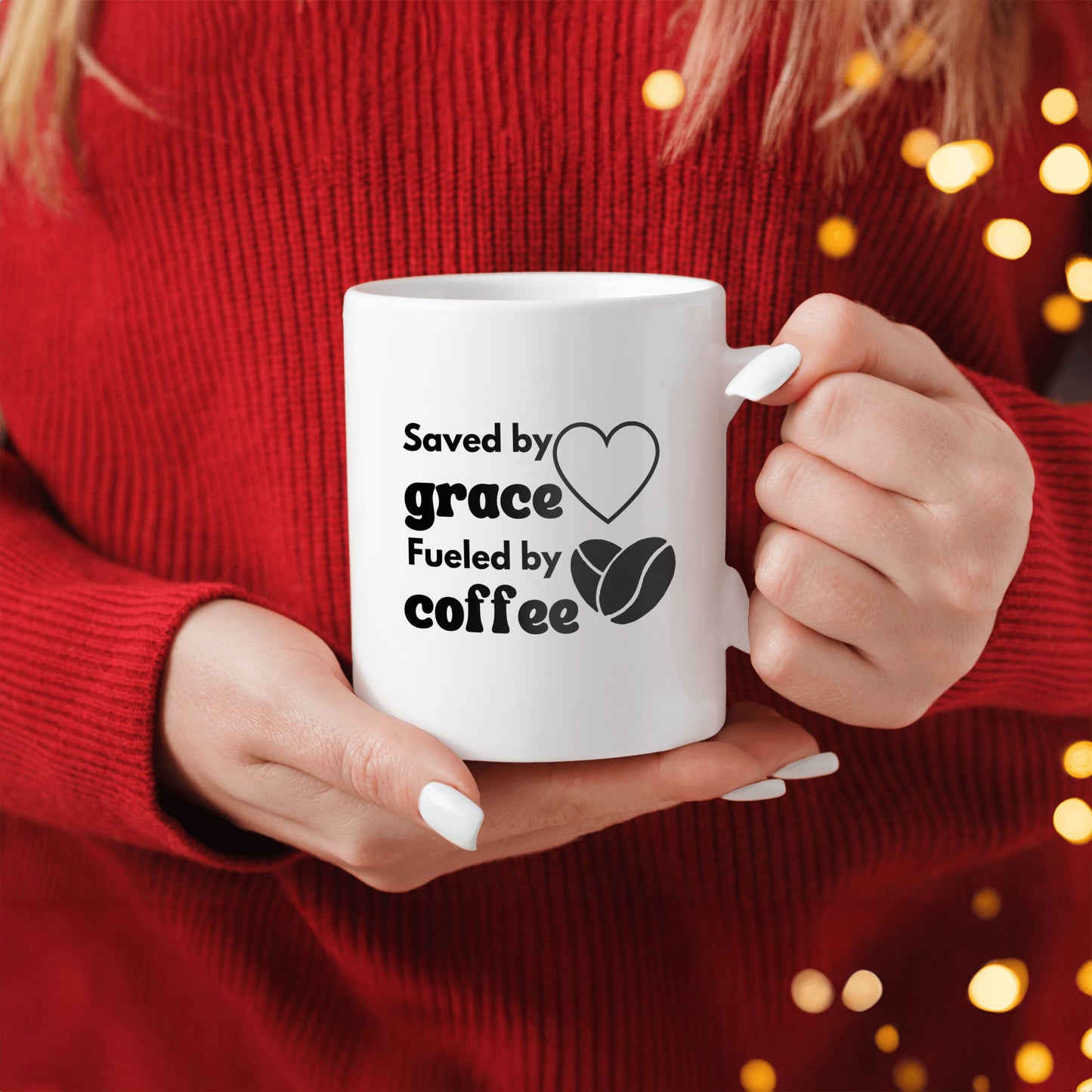 Saved by grace, fueled by coffee ceramic coffee mug - Great gift for all occasions - free shipping to USA