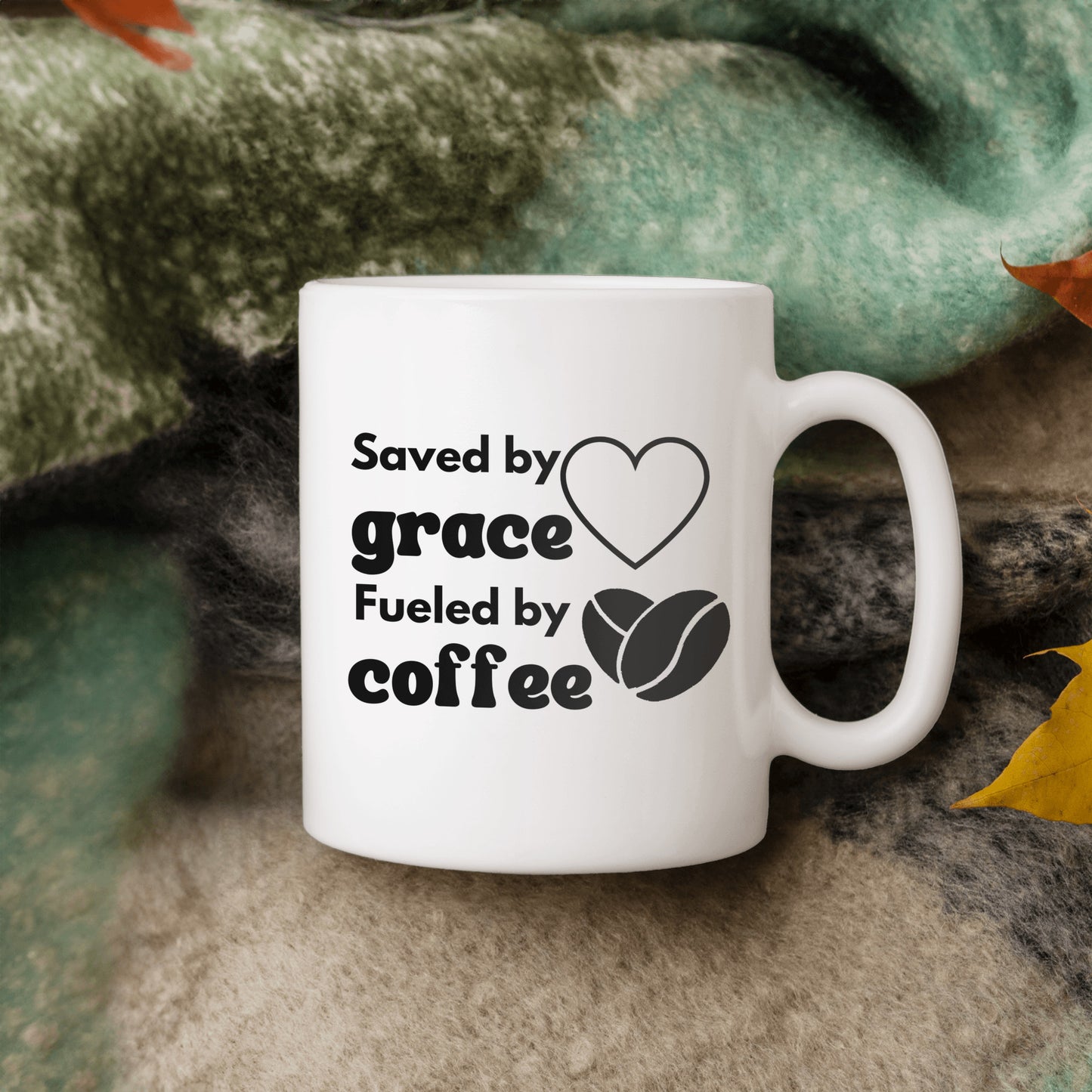 Saved by grace, fueled by coffee ceramic coffee mug - Great gift for all occasions - free shipping to USA