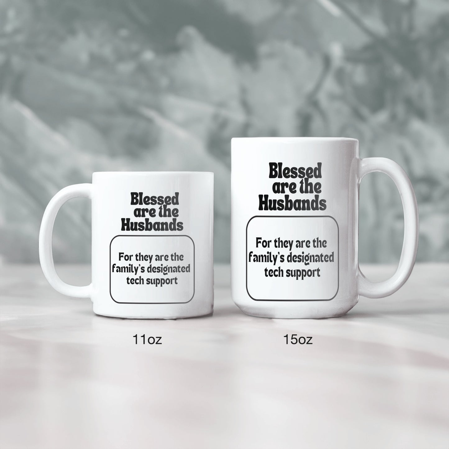 Free tech support message| Blessed are the husbands ceramic coffee mug| Fun gift for husband - free shipping