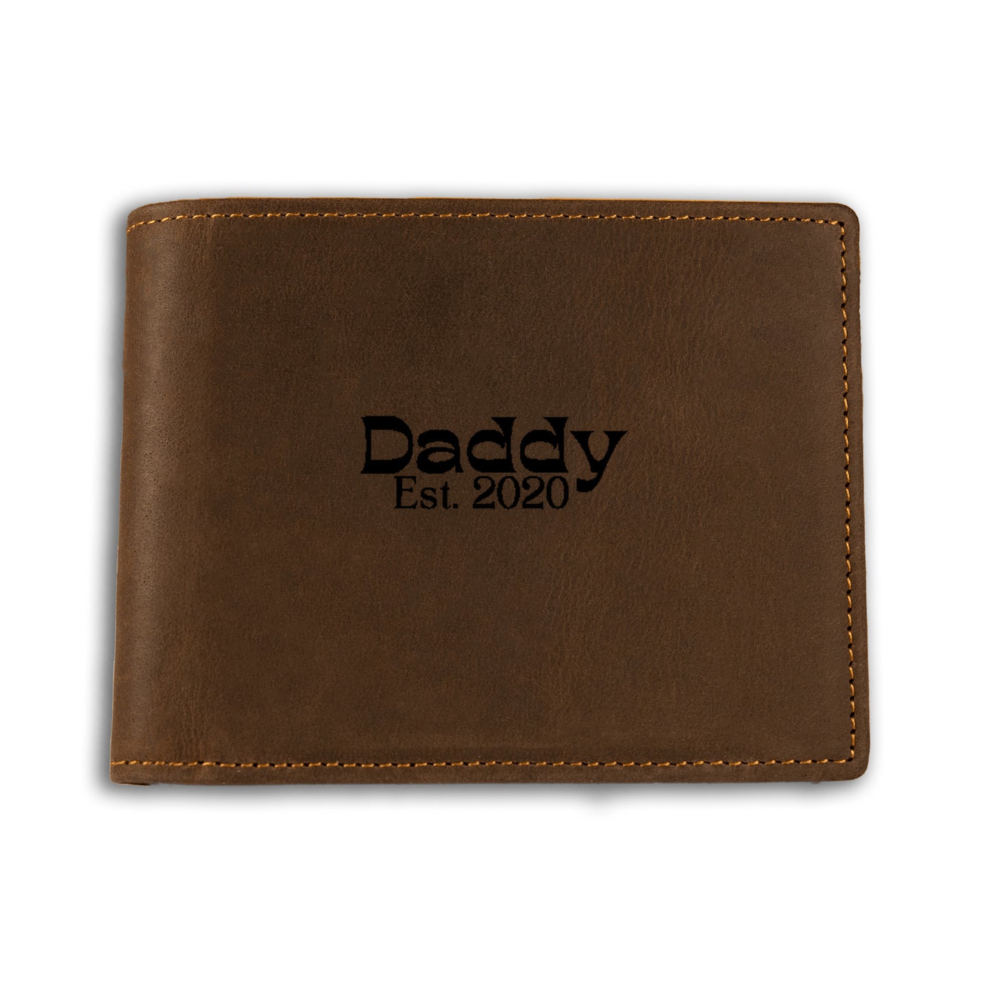 2020 Custom wallet| Fatherhood in Style| Genuine leather wallet for the modern father| Gift for daddy with child born in 2020 - free shipping to USA