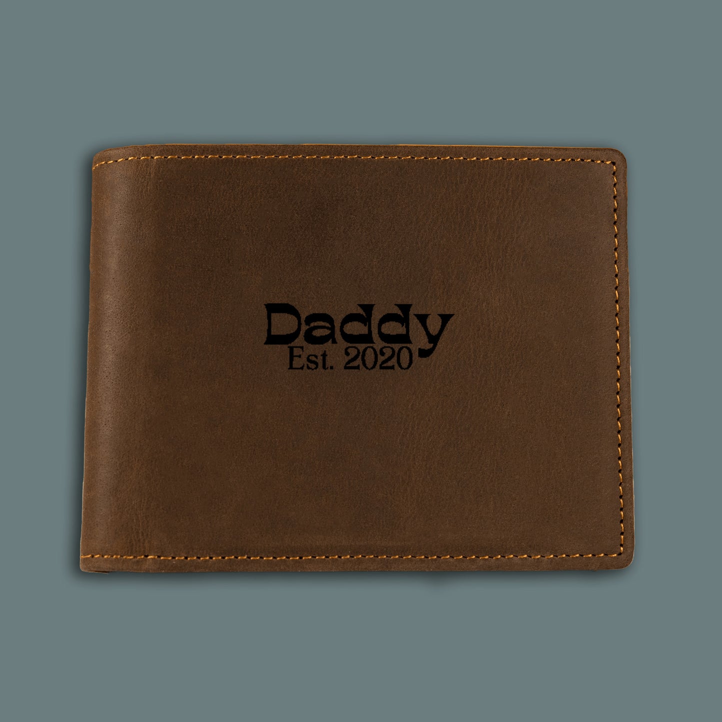 2020 Custom wallet| Fatherhood in Style| Genuine leather wallet for the modern father| Gift for daddy with child born in 2020 - free shipping to USA