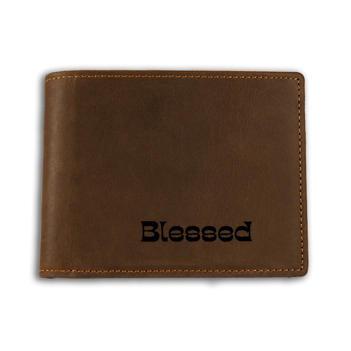 Blessed Genuine Leather Wallet| Great gift idea for Men| Timeless elegance gift| Custom engraving for personal touch| - free shipping to USA