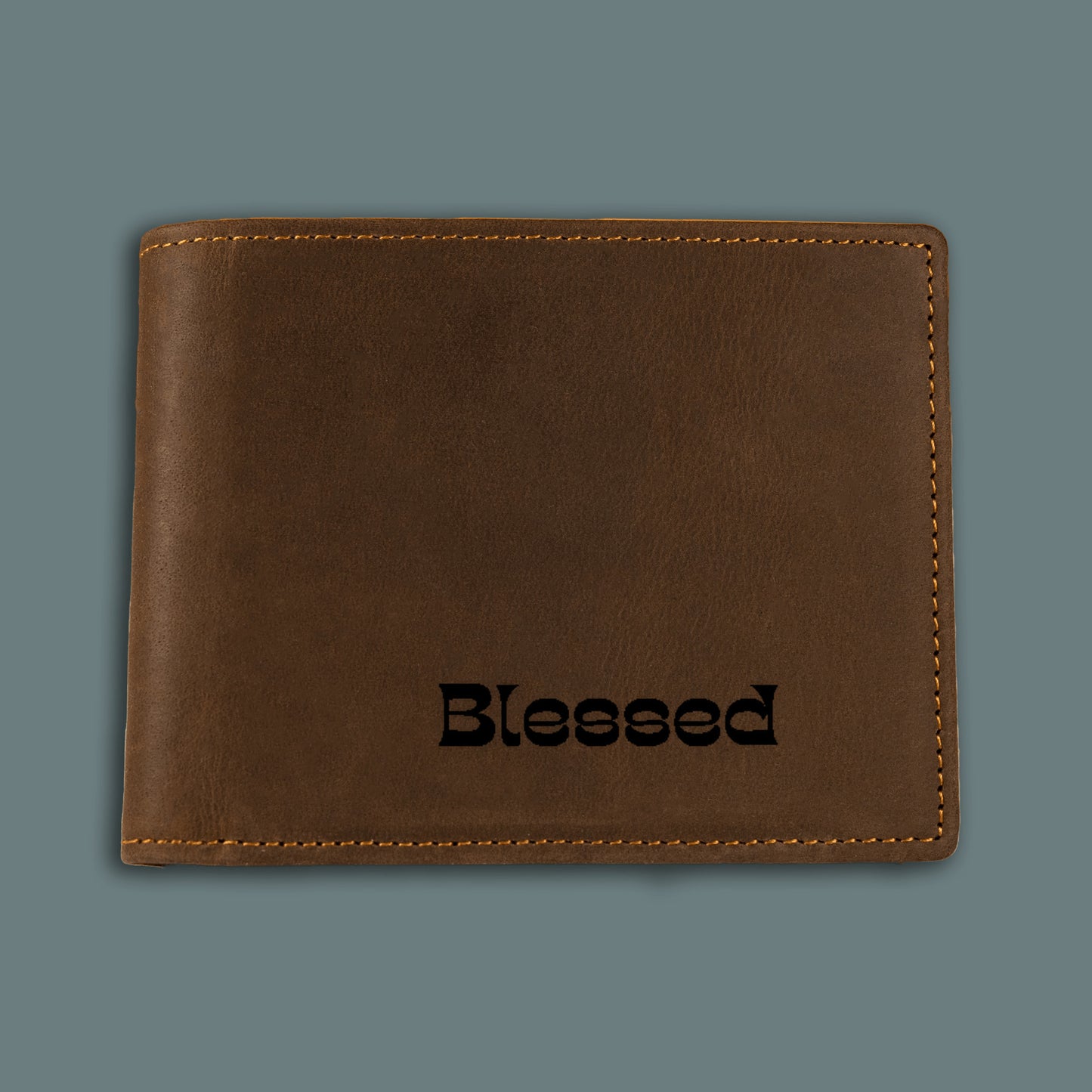 Blessed Genuine Leather Wallet| Great gift idea for Men| Timeless elegance gift| Custom engraving for personal touch| - free shipping to USA