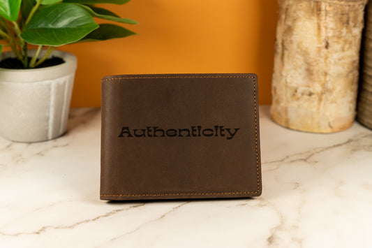 Authenticity Genuine Leather Wallet| Great gift idea for Men| Timeless elegance gift| Custom engraving for personal touch| - free shipping to USA