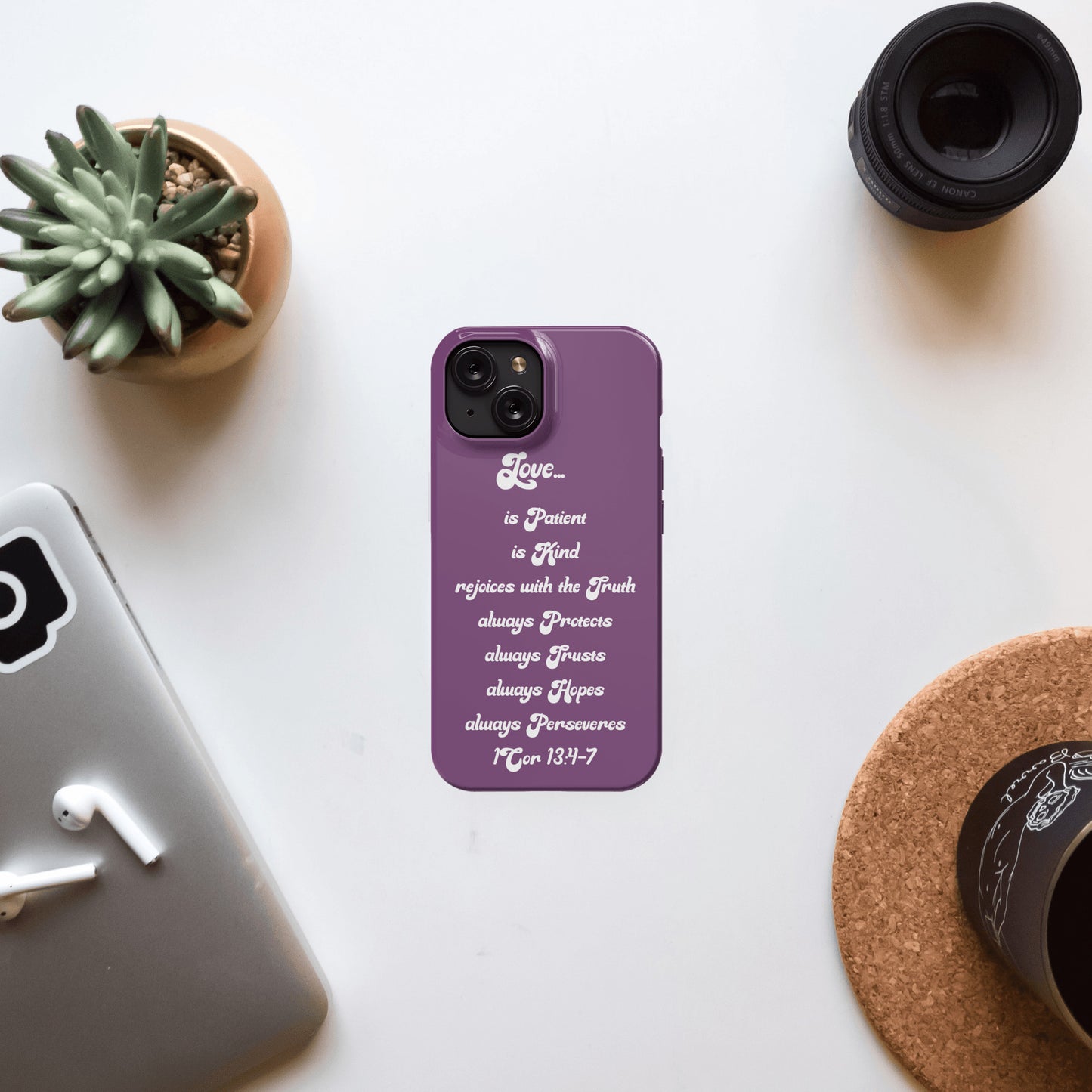 2025 - Give the gift of love - Custom Purple iPhone 15 Magsafe case - Love is- Great gift idea for Valentine, Significant other, Bridal Shower, engagement, wedding - free shipping to USA