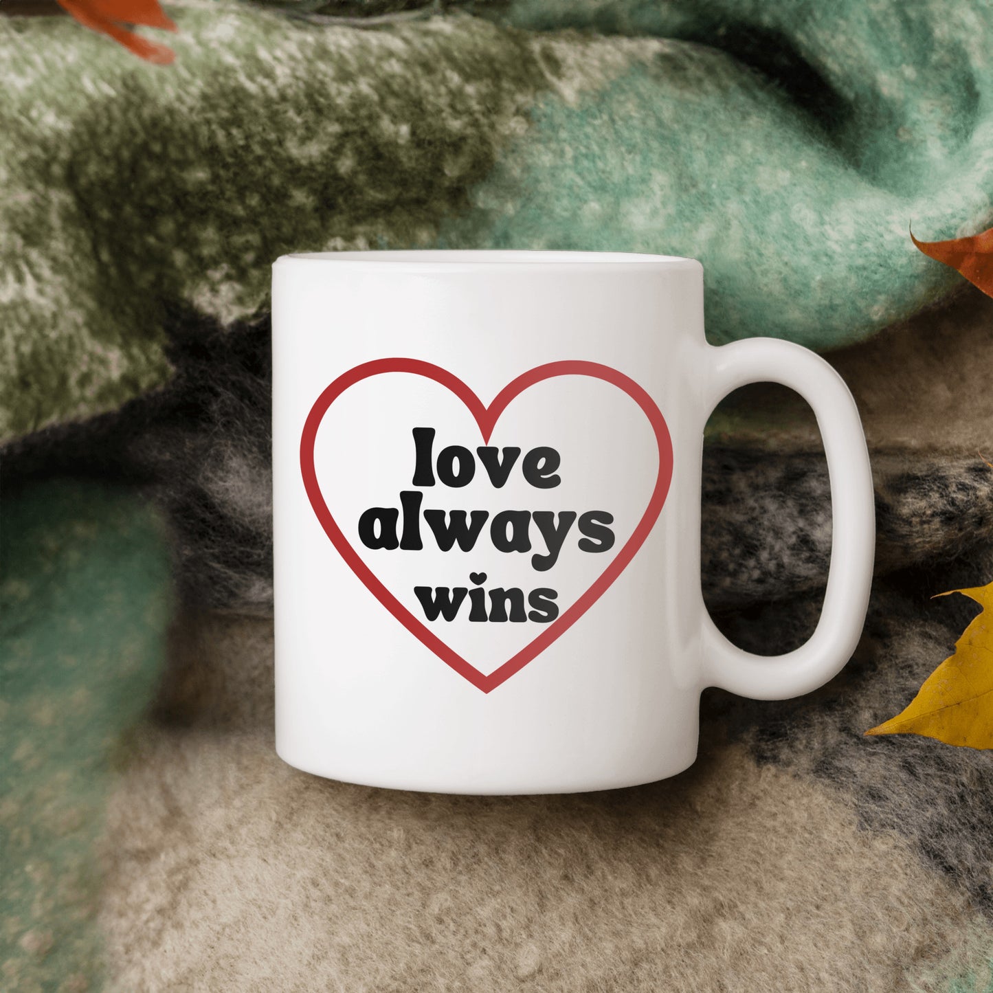 Lover always wins ceramic coffee mug - Inspirational gift idea for romantic occasions - Valentine, Bridal shower, Wedding, Anniversaries - free shipping USA