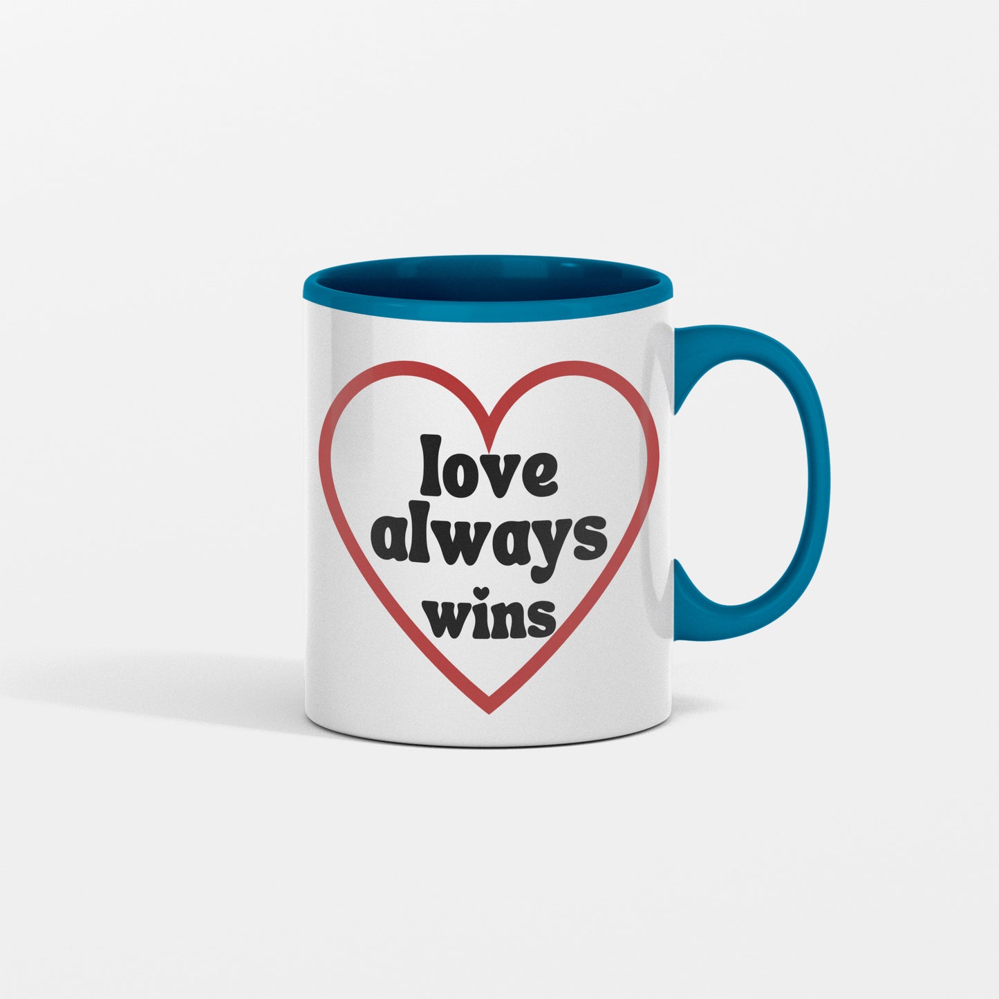 Lover always wins ceramic coffee mug - Inspirational gift idea for romantic occasions - Valentine, Bridal shower, Wedding, Anniversaries - free shipping USA