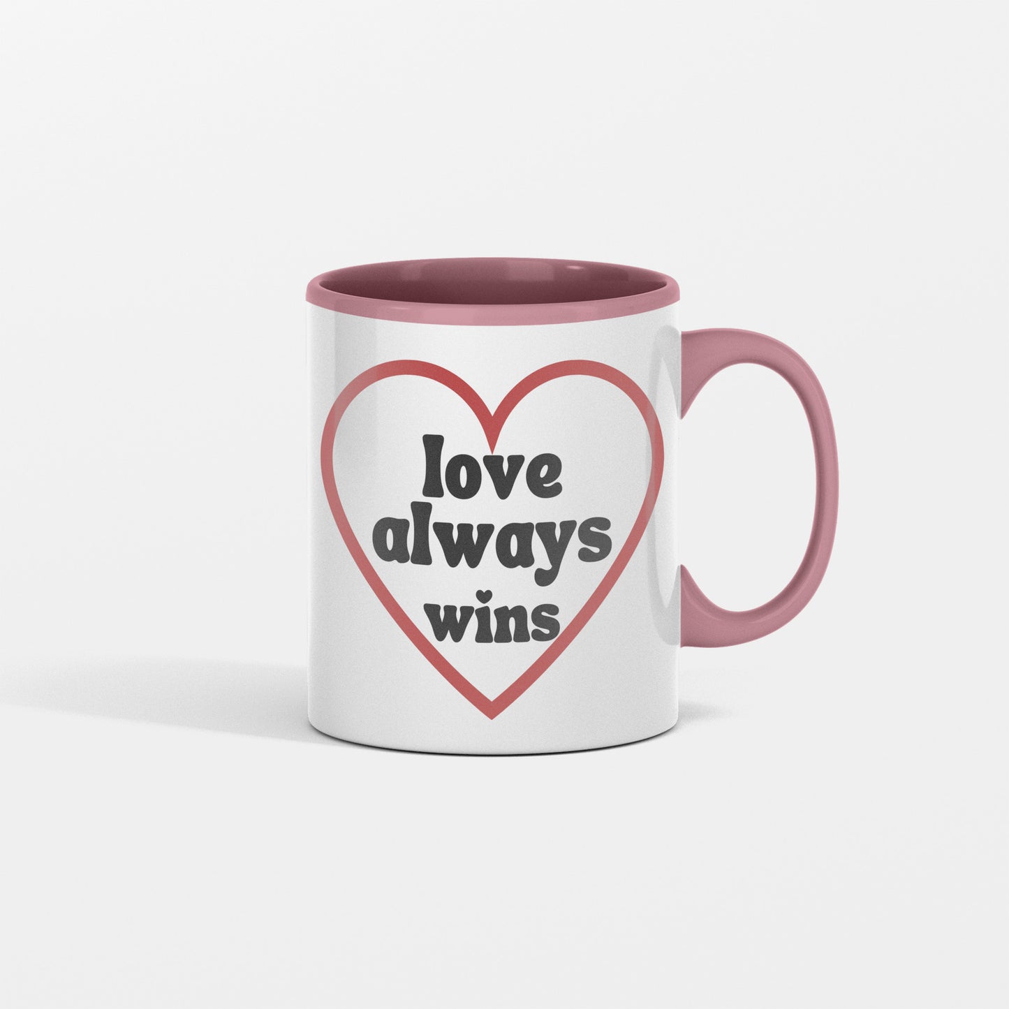 Lover always wins ceramic coffee mug - Inspirational gift idea for romantic occasions - Valentine, Bridal shower, Wedding, Anniversaries - free shipping USA