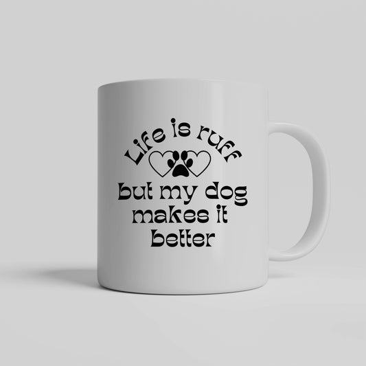 Life is ruff ceramic coffee mug - Fun gift for dog owner - Suitable for all occasions - free shipping USA