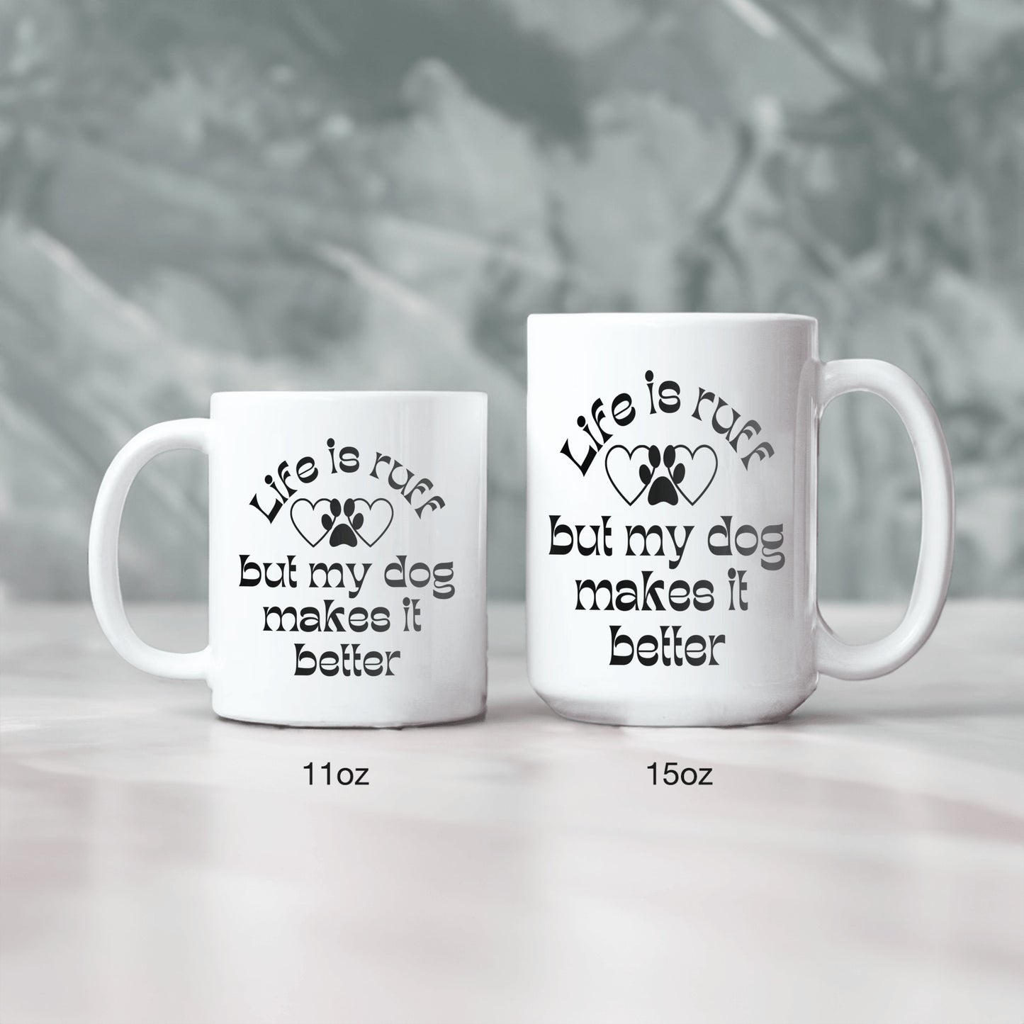 Life is ruff ceramic coffee mug - Fun gift for dog owner - Suitable for all occasions - free shipping USA