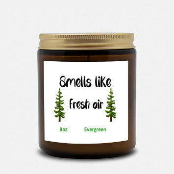 9oz Evergreen Scent Soy Wax Candle - Customized for outdoor lovers and camping enthusiasts - Great gift idea  - free shipping to USA