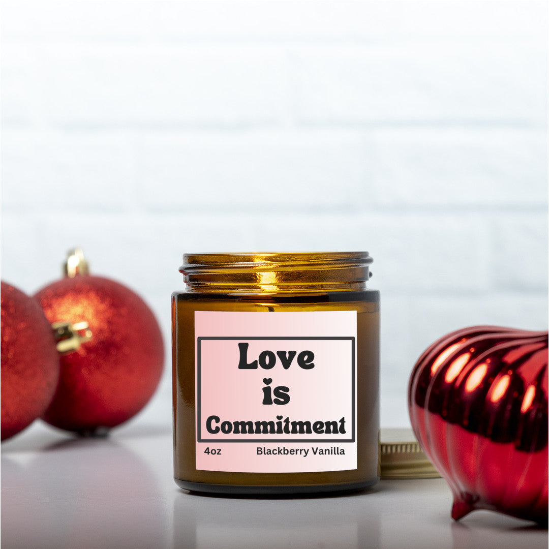 Timeless essence 4oz Blackberry Vanilla scented soy wax candle - Love is commitment - Perfect for Valentines, Bridal showers, Engagement parties, Wedding celebrations - free shipping to USA