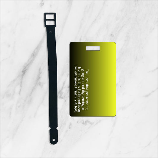 Golden glow custom plastic luggage tag - Bold color, bold statement - free shipping to USA