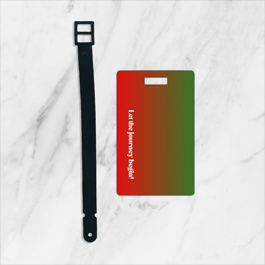 Bold fusion gradient red green custom plastic luggage tag - Bold color, bold statement - Let the journey begin - free shipping to USA