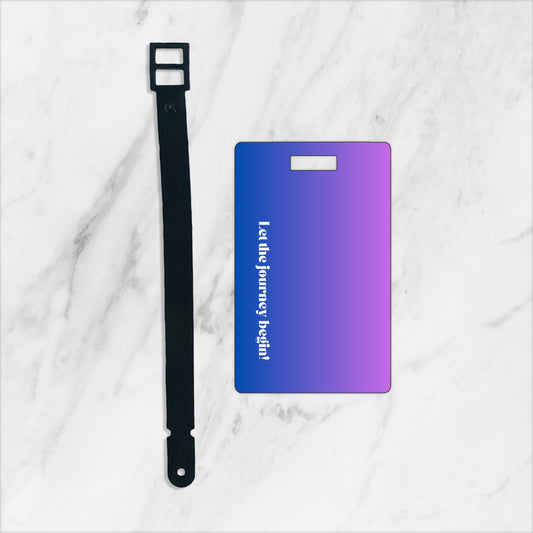 Mystic waves ombre blueish purple custom plastic luggage tag - Bold color, bold statement - Let the journey begin - free shipping to USA