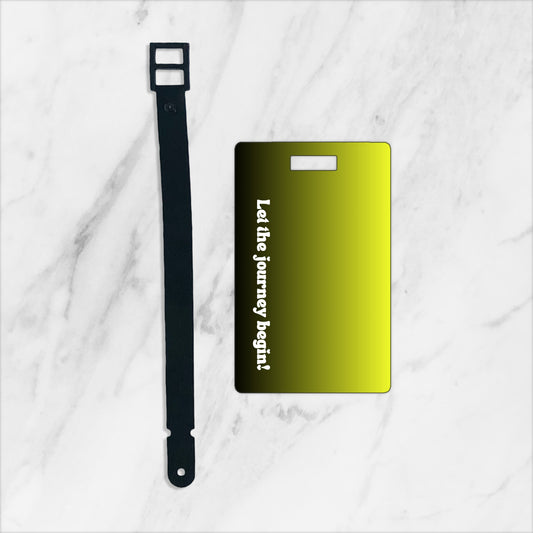 Bold ombre olive and black custom plastic luggage tag - Let the journey begin - free shipping to USA