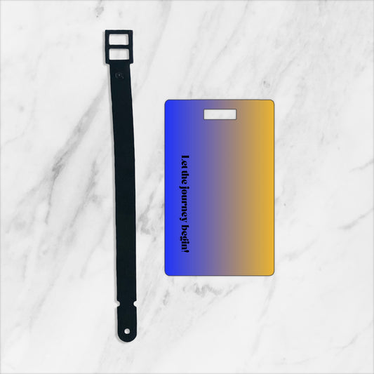 Dynamic duo ombre blueish orange custom plastic luggage tag - Bold color, bold statement - Let the journey begin - free shipping to USA