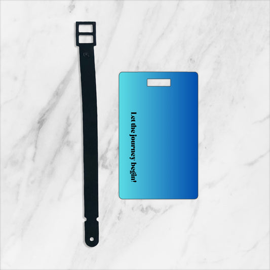 Ocean blue ombre custom plastic luggage tag - Bold color, bold statement - Let the journey begin - free shipping to USA