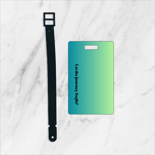 Emerald waves ombre custom plastic luggage tag - Bold color, make your luggage unforgettable - Let the journey begin - free shipping to USA