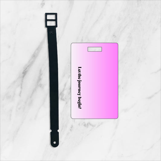 Blush and bloom ombre pink custom plastic luggage tag - Bold color, make your luggage unforgettable - Let the journey begin - free shipping to USA