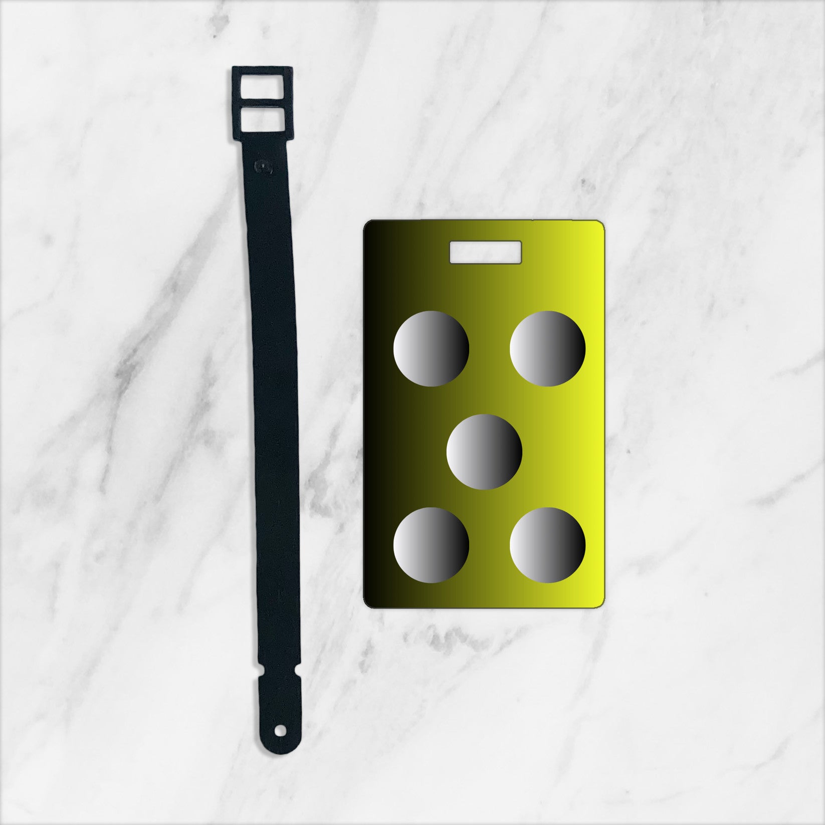 Dazzling duo ombre yellow with polka dots custom plastic luggage tag - Bold design, make your luggage unforgettable - Let the journey begin