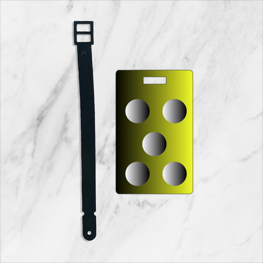 Dazzling duo ombre yellow with polka dots custom plastic luggage tag - Bold design, make your luggage unforgettable - Let the journey begin - free shipping to USA