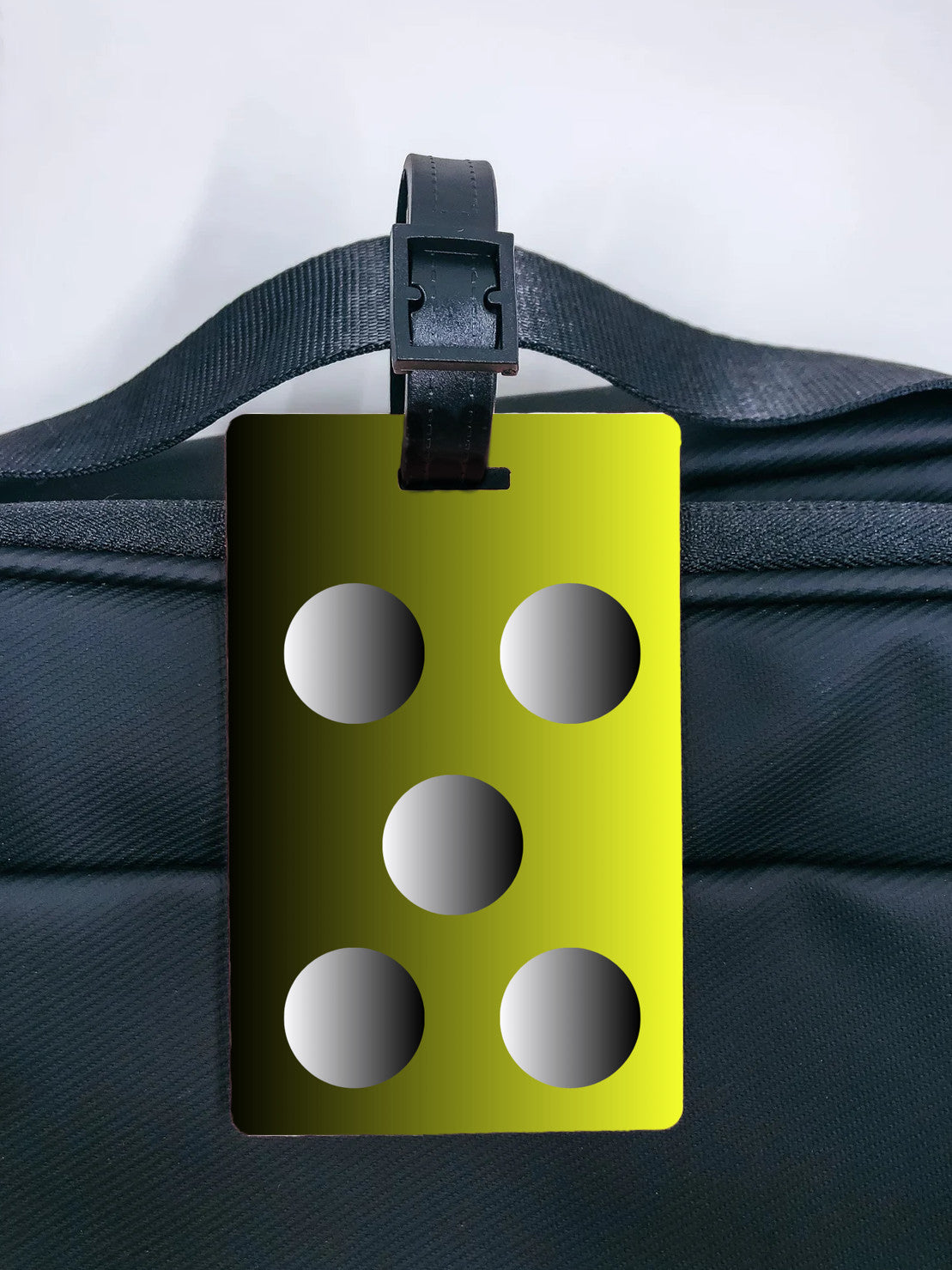 Dazzling duo ombre yellow with polka dots custom plastic luggage tag - Bold design, make your luggage unforgettable - Let the journey begin - free shipping to USA