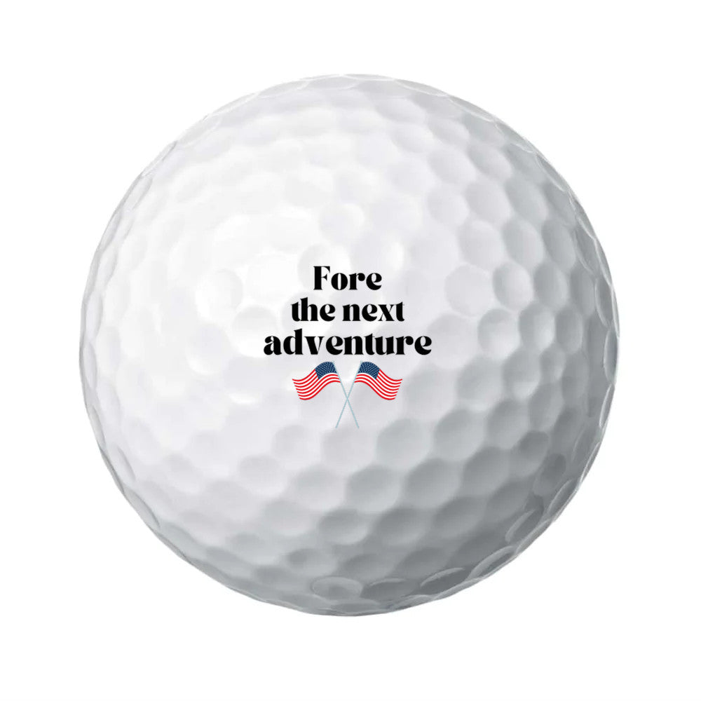 Fore the next adventure golf ball set - Customized retirement theme set of 6 balls - Great gift for golf lovers - free shipping to USA