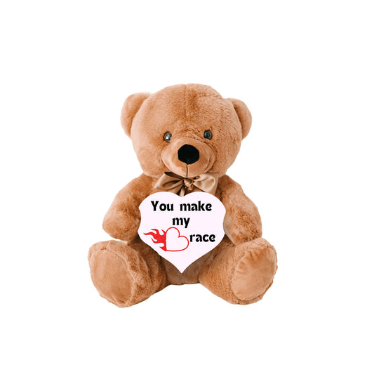 Heart Racer Plush Teddy Bear| Cuddle goals| Couples bear| You make my heart race| Bae's favorite snuggle buddy - free shipping to USA