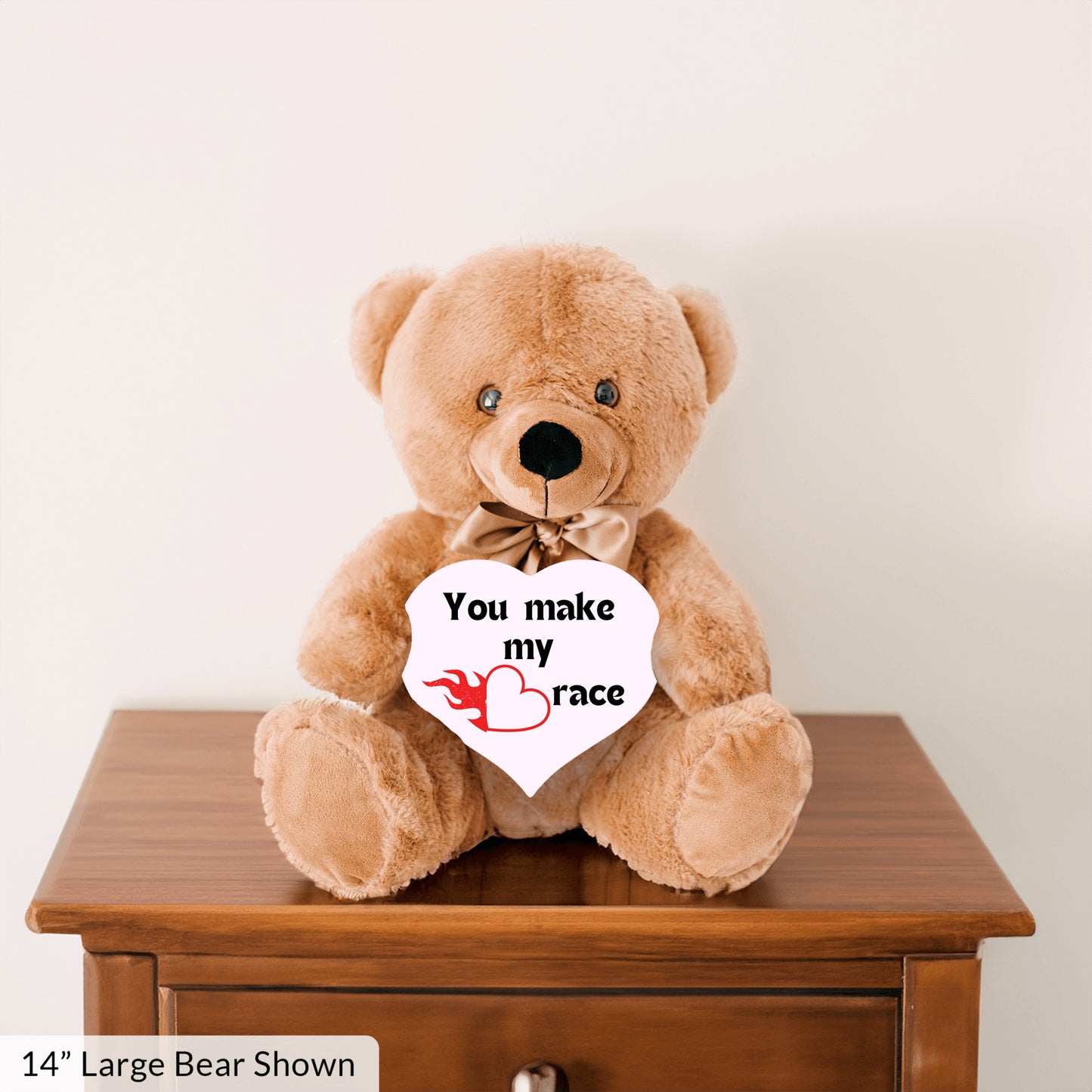 Heart Racer Plush Teddy Bear| Cuddle goals| Couples bear| You make my heart race| Bae's favorite snuggle buddy - free shipping to USA