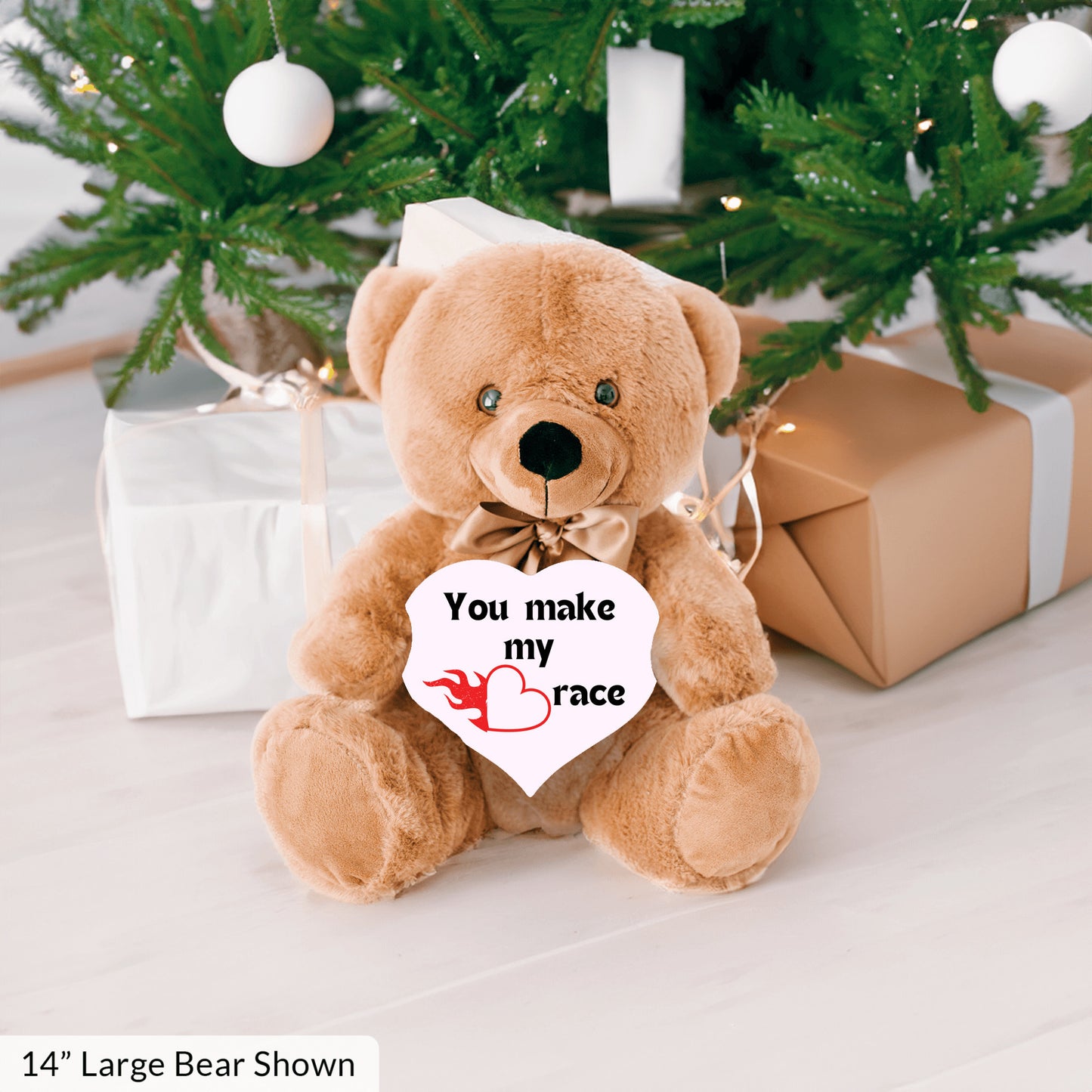 Heart Racer Plush Teddy Bear| Cuddle goals| Couples bear| You make my heart race| Bae's favorite snuggle buddy - free shipping to USA