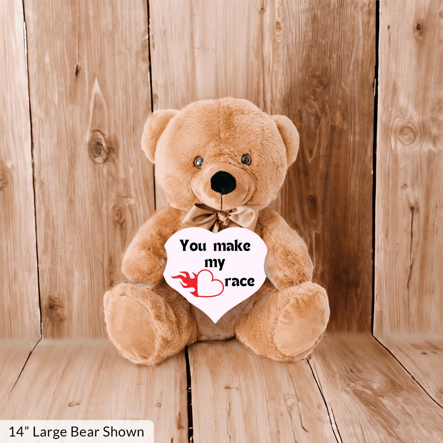 Heart Racer Plush Teddy Bear| Cuddle goals| Couples bear| You make my heart race| Bae's favorite snuggle buddy - free shipping to USA