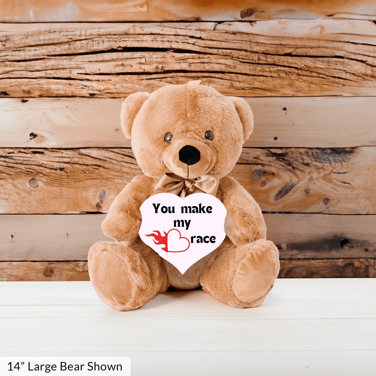 Heart Racer Plush Teddy Bear| Cuddle goals| Couples bear| You make my heart race| Bae's favorite snuggle buddy - free shipping to USA