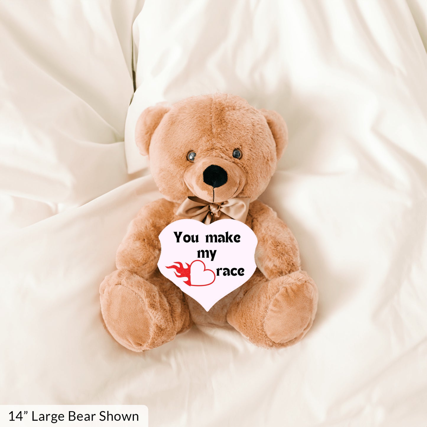 Heart Racer Plush Teddy Bear| Cuddle goals| Couples bear| You make my heart race| Bae's favorite snuggle buddy - free shipping to USA