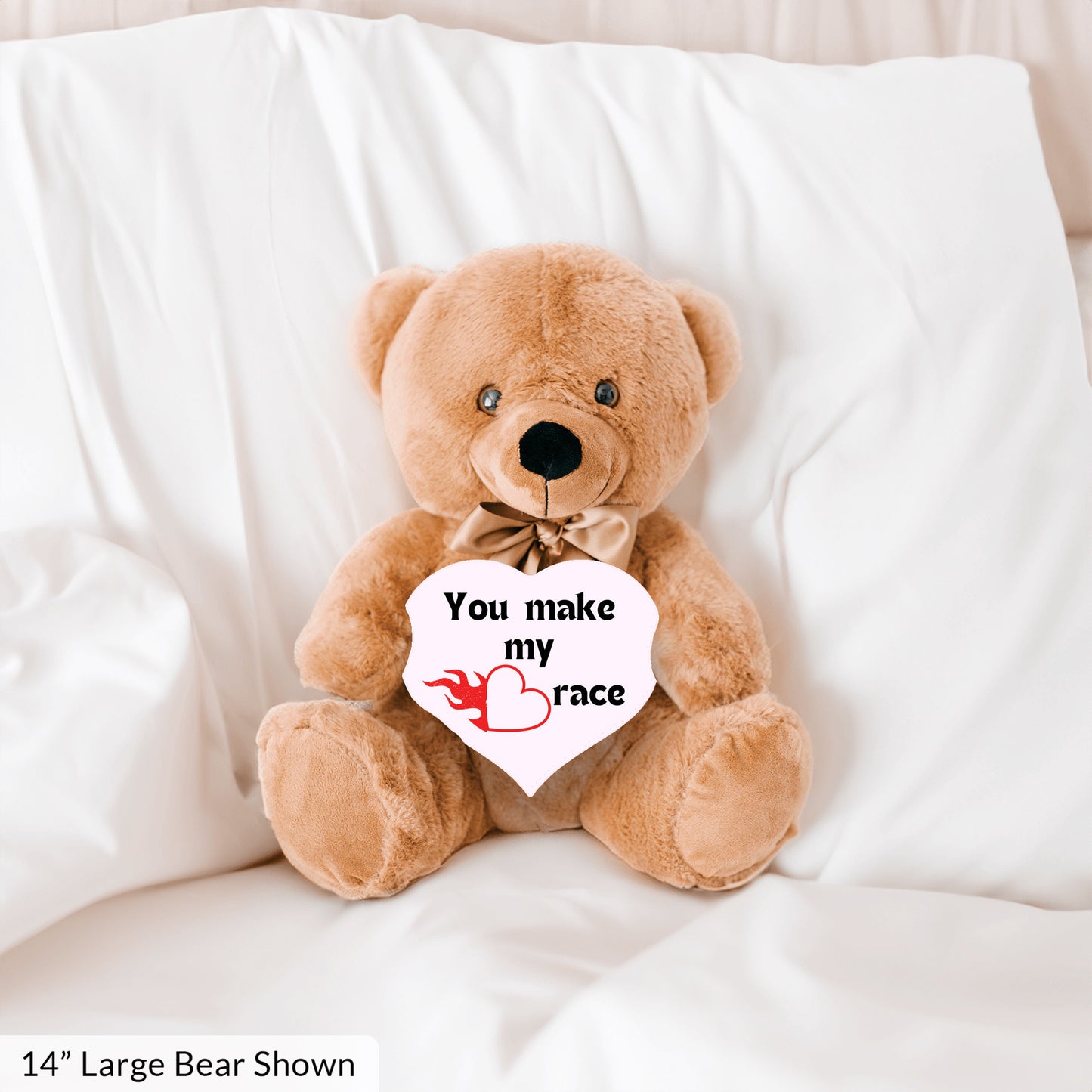 Heart Racer Plush Teddy Bear| Cuddle goals| Couples bear| You make my heart race| Bae's favorite snuggle buddy - free shipping to USA