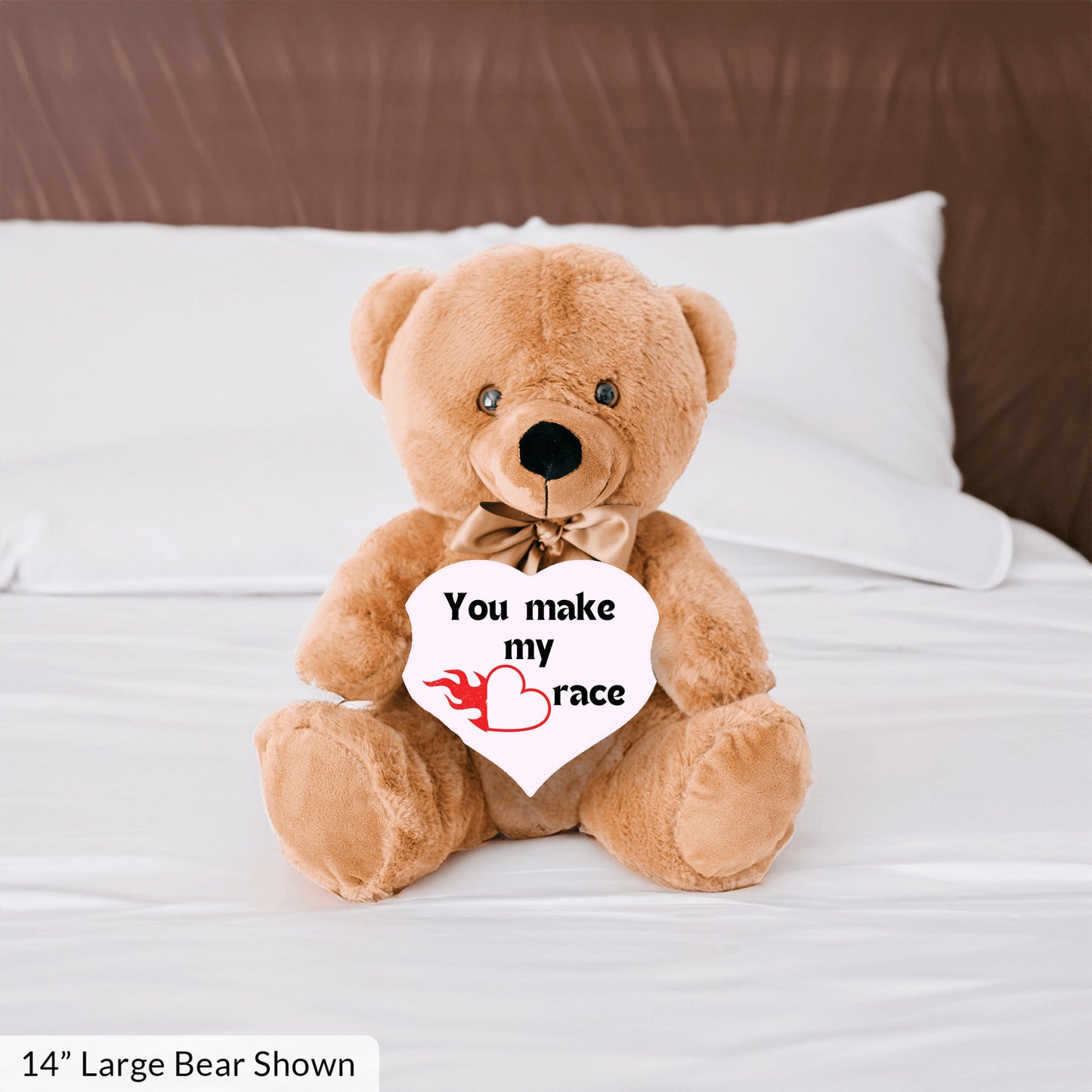 Heart Racer Plush Teddy Bear| Cuddle goals| Couples bear| You make my heart race| Bae's favorite snuggle buddy - free shipping to USA