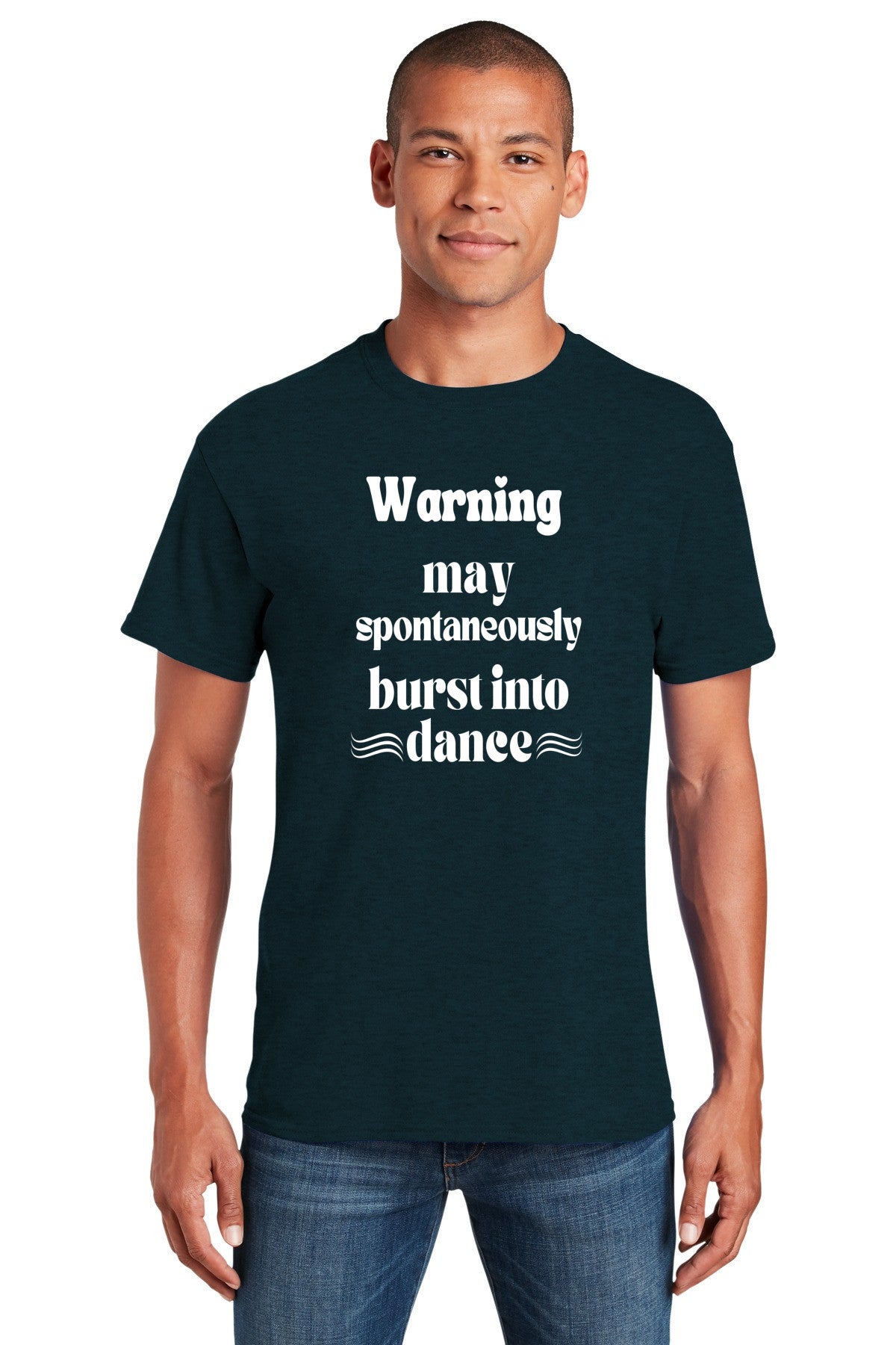 Funny dance warning Unisex Gildan 5000 Heavy Cotton T-shirt | Warning, may spontaneously burst into dance| free shipping to USA