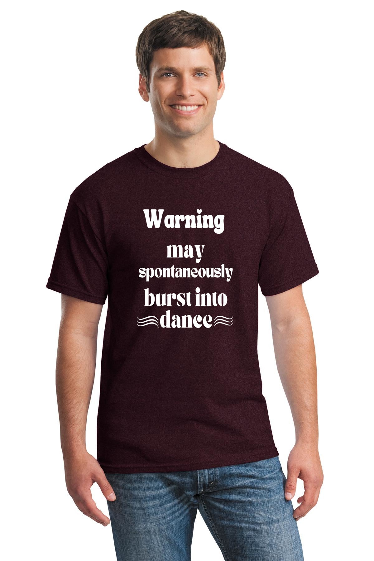 Funny dance warning Unisex Gildan 5000 Heavy Cotton T-shirt | Warning, may spontaneously burst into dance| free shipping to USA